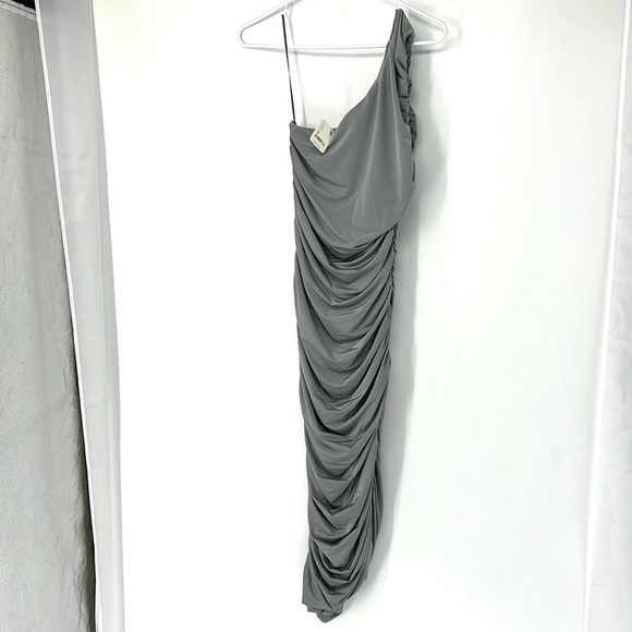 Kasia NWT Jersey One Shoulder Ruched Midi Dress women’s medium - Picture 1 of 9
